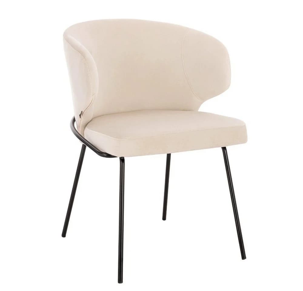 HOME DELUXE Esszimmerstuhl Samt AMARA Beige 1 Stück - Bild 3