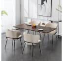 HOME DELUXE Esszimmerstuhl Samt AMARA Beige 1 Stück Bild 4