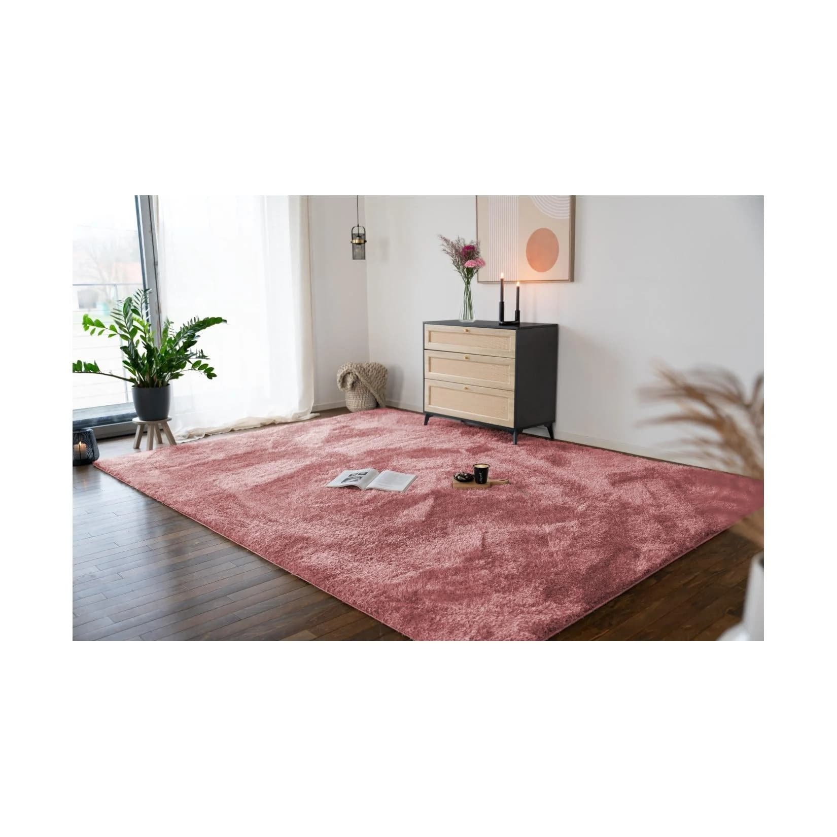 HOME DELUXE Hochflor Teppich SOFI Altrosa