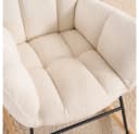 HOME DELUXE Schaukelstuhl NARA inkl. Hocker - Bouclé Weiß Bild 5