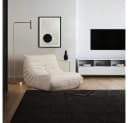 HOME DELUXE Relaxsessel CHILL Beige Samtstoff mit Hocker Bild 1