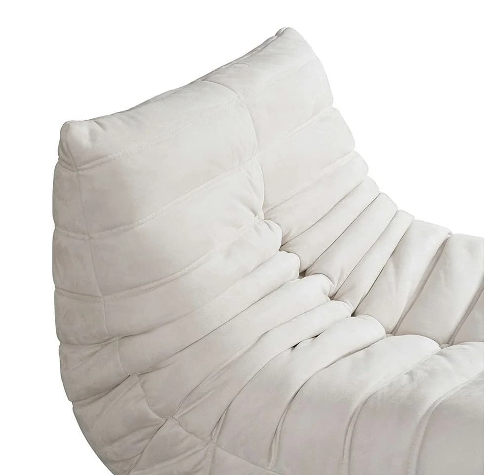 HOME DELUXE Relaxsessel CHILL Beige Samtstoff mit Hocker - Bild 4