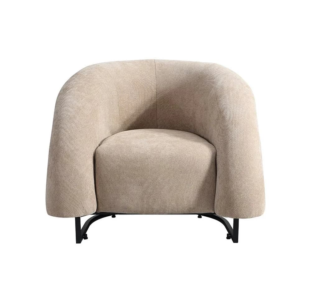 HOME DELUXE Loungesessel MACA Beige Samtgewebe - Bild 4