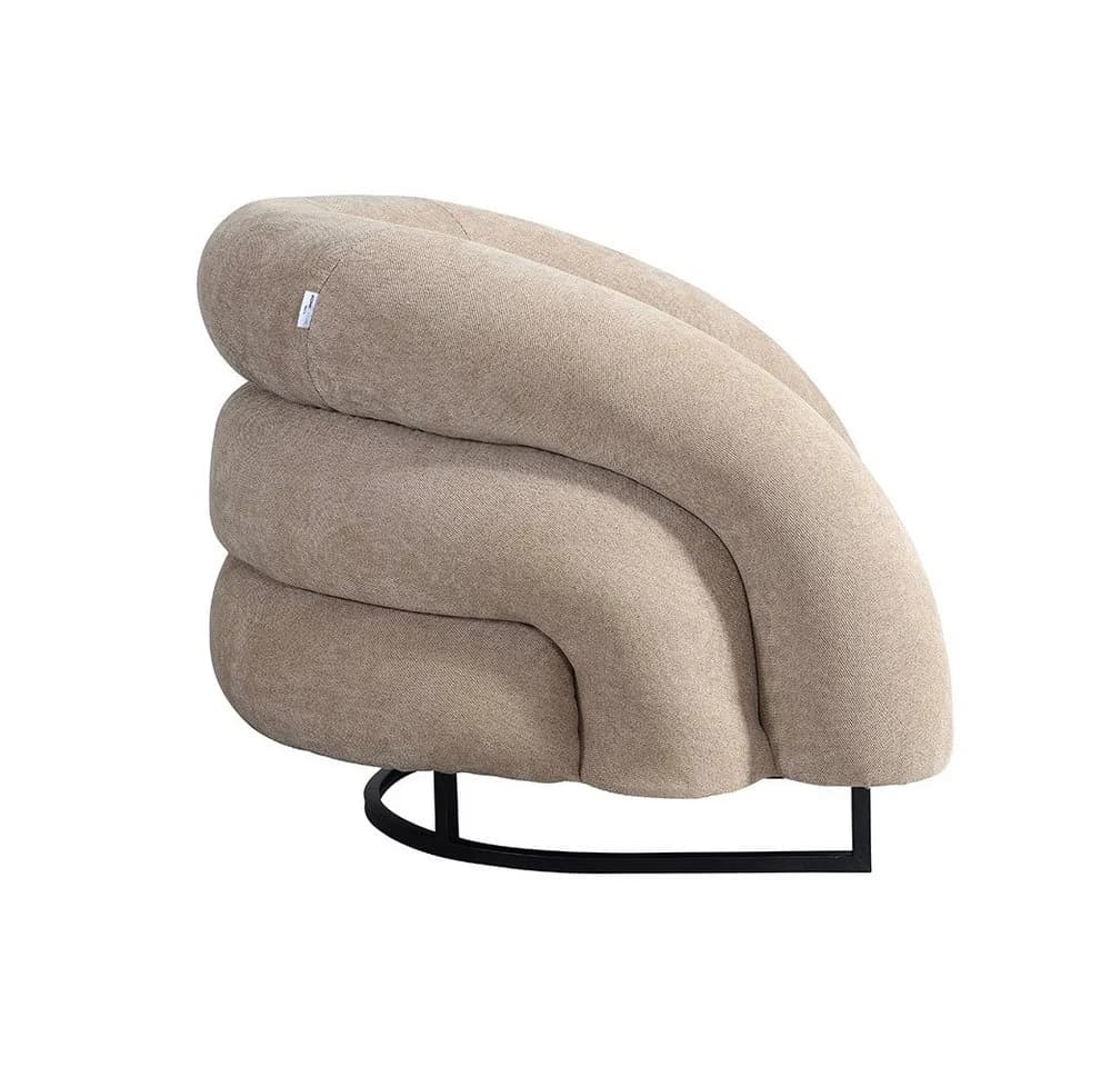 HOME DELUXE Loungesessel MACA Beige Samtgewebe - Bild 5