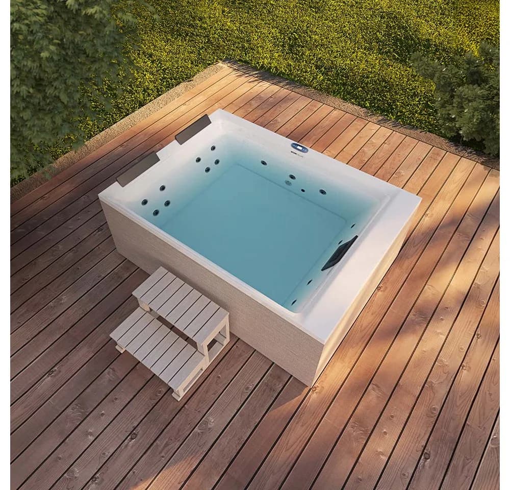 HOME DELUXE Whirlpool NIMBUS 3-tlg. Weiß Acryl Holz