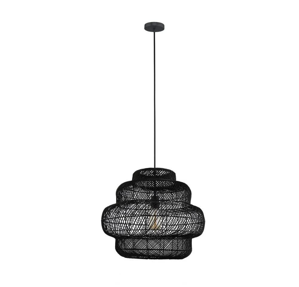 HOME DELUXE Hängeleuchte SIA Rattan Schwarz