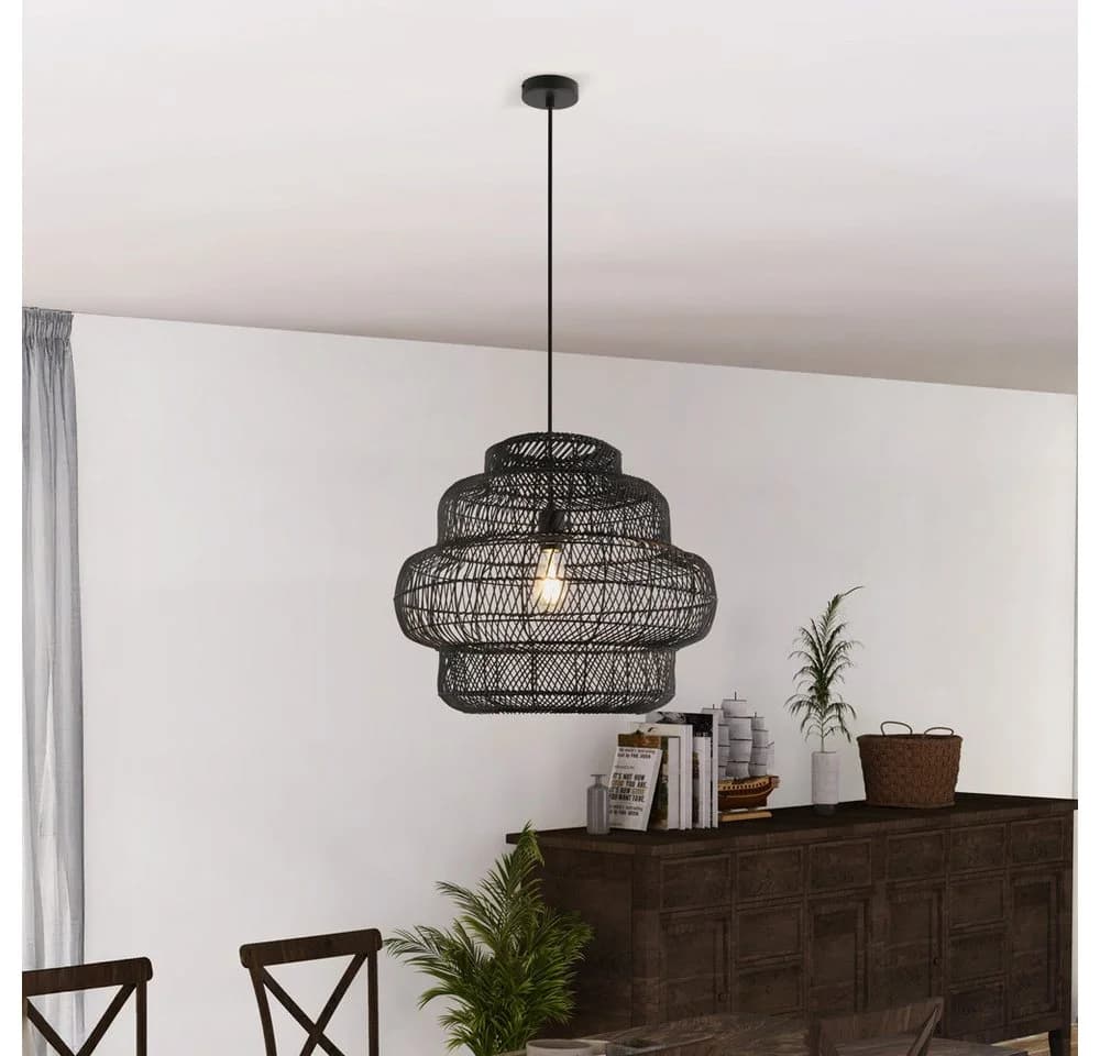 HOME DELUXE Hängeleuchte SIA Rattan Schwarz - Bild 2