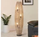 HOME DELUXE Stehlampe KIKO Jute Schwarz Beige Trittschalter Bild 2
