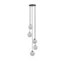 HOME DELUXE Hängeleuchte SUNA 5x Kugelschirm Weiß/Schwarz Glas Aluminium Bild 2