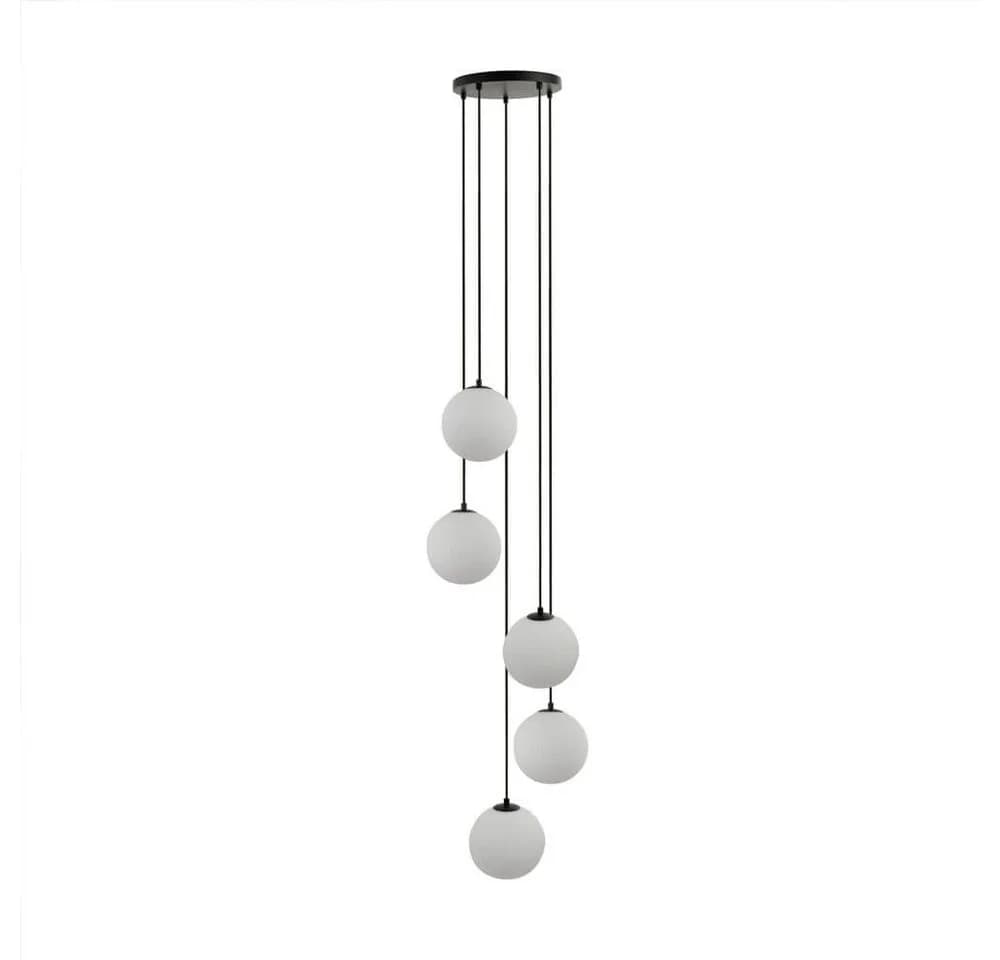 HOME DELUXE Hängeleuchte SUNA 5x Kugelschirm Weiß/Schwarz Glas Aluminium - Bild 2