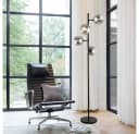 HOME DELUXE Stehlampe VIOLA Rauchglas Schwarz Aluminium Bild 1