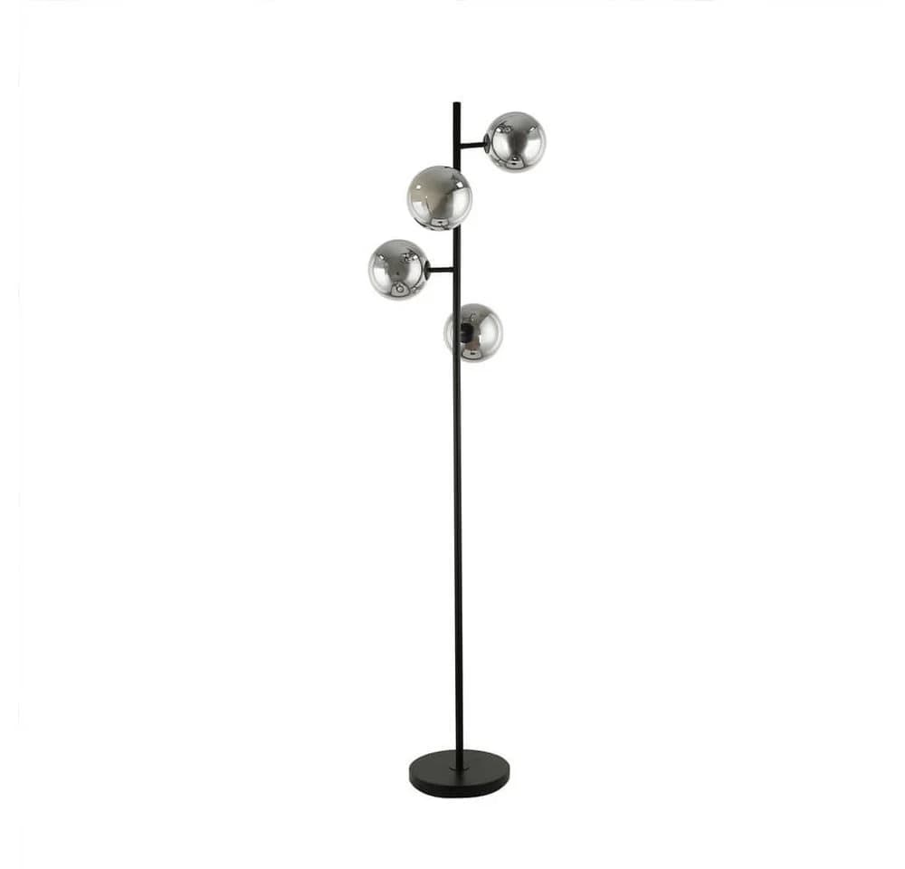 HOME DELUXE Stehlampe VIOLA Rauchglas Schwarz Aluminium - Bild 2