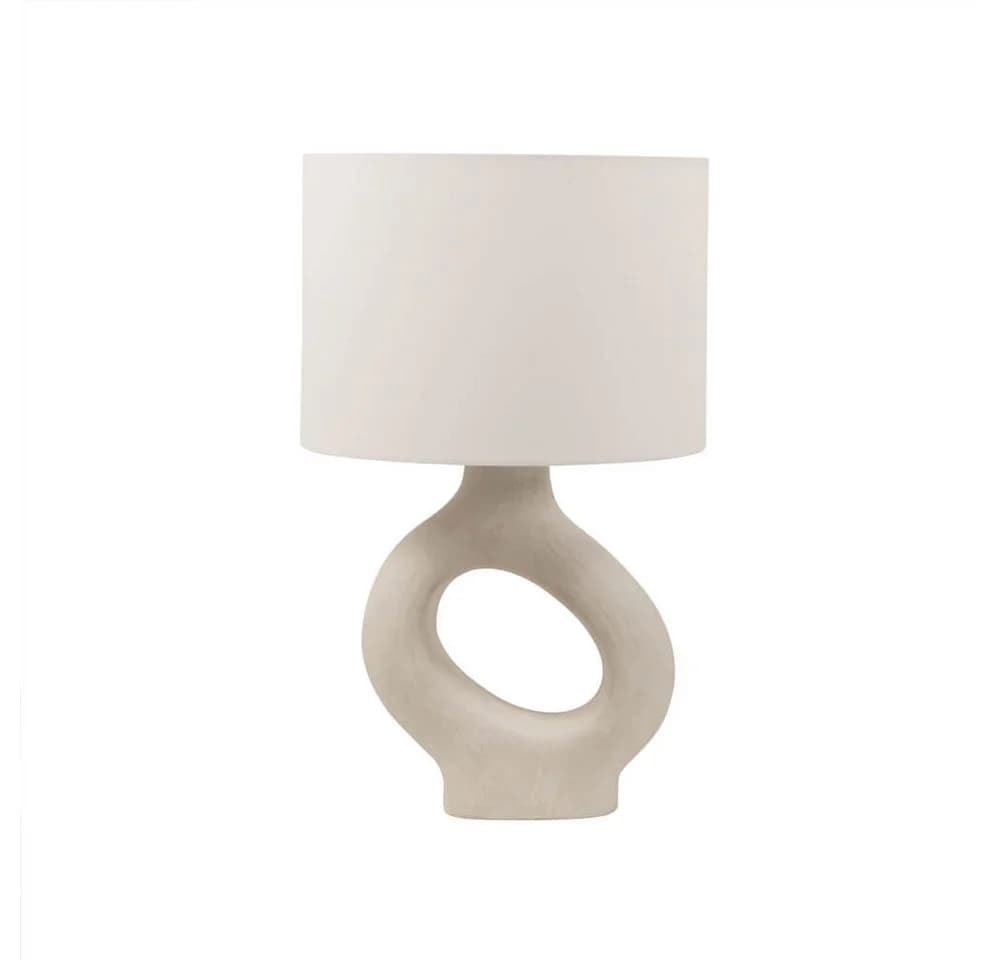 HOME DELUXE Tischleuchte LOLA asymmetrisch, Kunststein, Stoffschirm - Bild 2