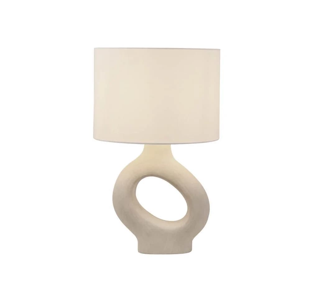 HOME DELUXE Tischleuchte LOLA asymmetrisch, Kunststein, Stoffschirm - Bild 3