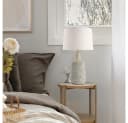 HOME DELUXE Tischleuchte CARO Steinoptik Weißer Stoffschirm Bild 1