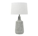 HOME DELUXE Tischleuchte CARO Steinoptik Weißer Stoffschirm Bild 2