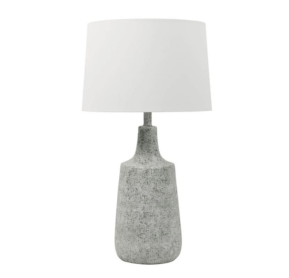 HOME DELUXE Tischleuchte CARO Steinoptik Weißer Stoffschirm - Bild 2
