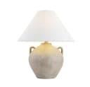 HOME DELUXE Tischleuchte RITA Weiß Steinoptik Stoffschirm Skandi Bild 1