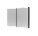 HOME DELUXE LED-Spiegelschrank Schwarz - Badezimmerschrank mit Glasablagen Bild 4