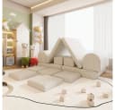 HOME DELUXE Kindersofa Spielsofa LIV inkl. Stapelsteine, Modulares Spielsofa, Cord Beige Bild 2