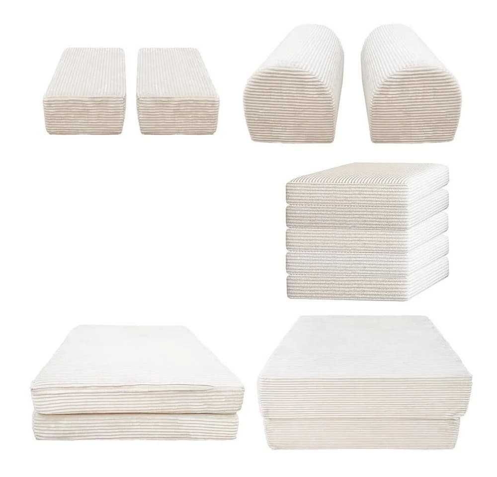 HOME DELUXE Kindersofa Spielsofa LIV inkl. Stapelsteine, Modulares Spielsofa, Cord Beige - Bild 4