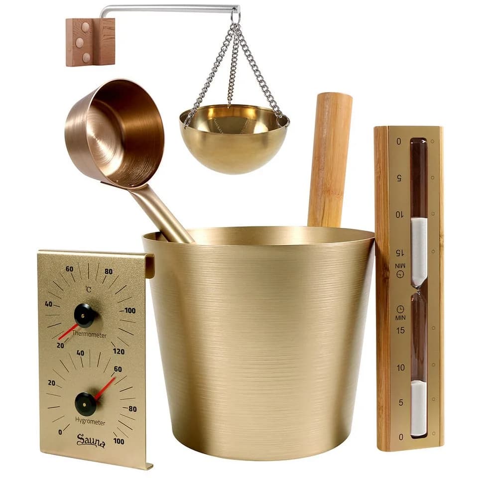 HOME DELUXE Sauna-Aufgussset THERA Gold 5-tlg. Aluminium - Bild 3