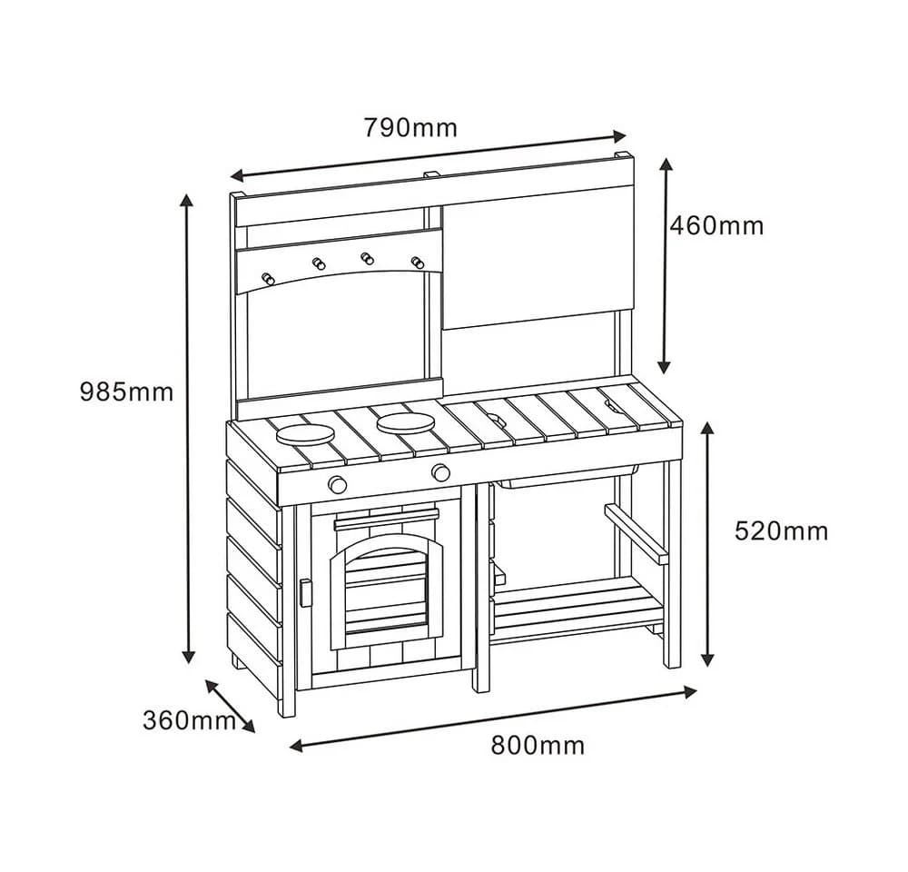 HOME DELUXE Matschküche MUDINO Grau Holz mit Tafel - Bild 5