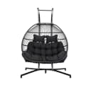 HOME DELUXE Hängesessel LOMA 2-Sitzer Schwarz Wetterfest Bild 1