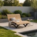 Home Deluxe Wellenholzliege TAIGA - Massives Lärchenholz Gartenliege Bild 1