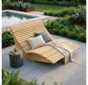 HOME DELUXE Gartenliege Wellenholzliege WOLGA Lärchenholz Bild 1