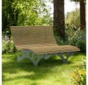 HOME DELUXE Wellenliege NIRA Braun Grau WPC Gartenliege Bild 1