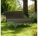 HOME DELUXE Wellenliege NIRA Braun Grau WPC Gartenliege Bild 1