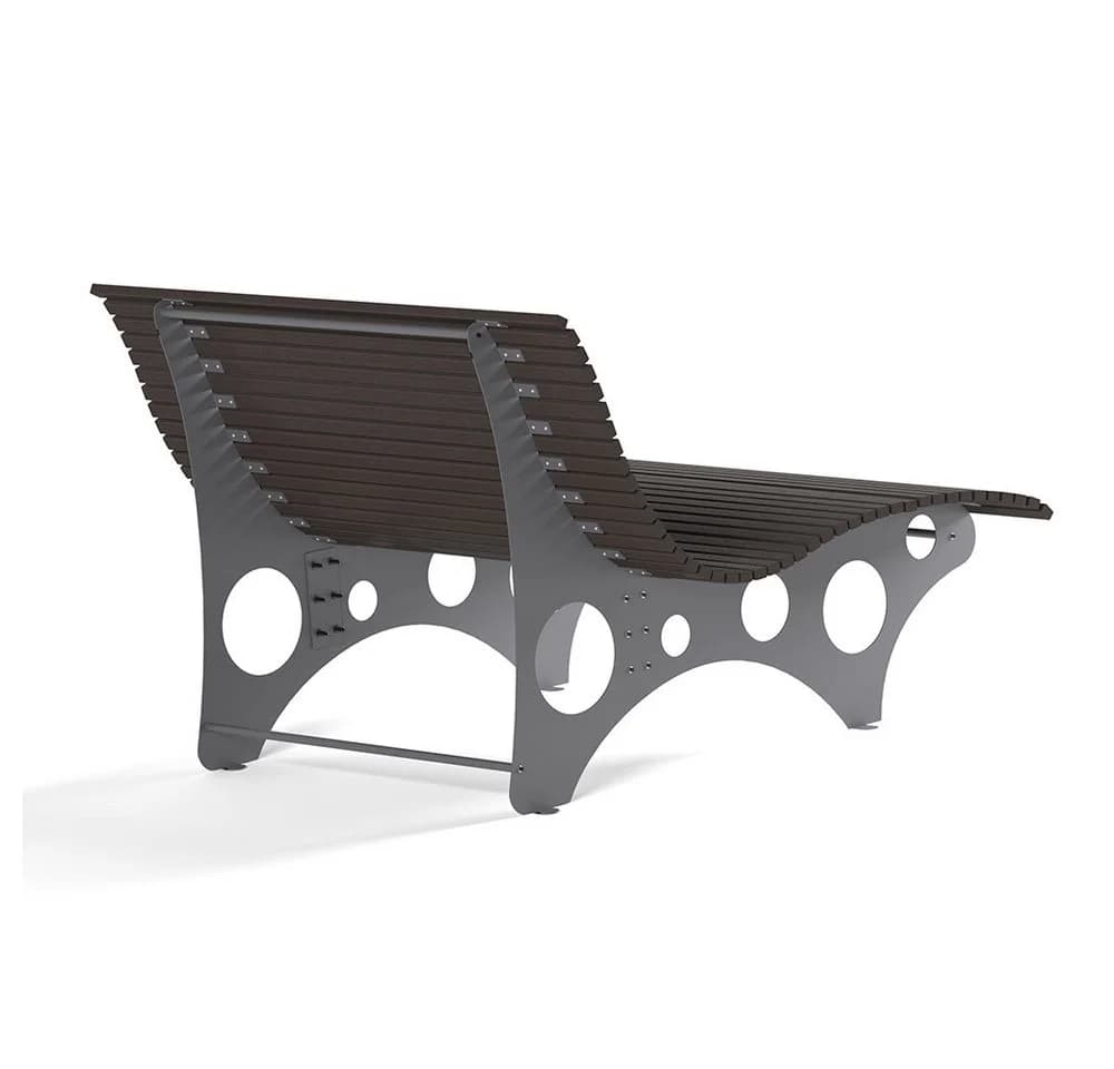 HOME DELUXE Wellenliege NIRA Braun Grau WPC Gartenliege - Bild 4