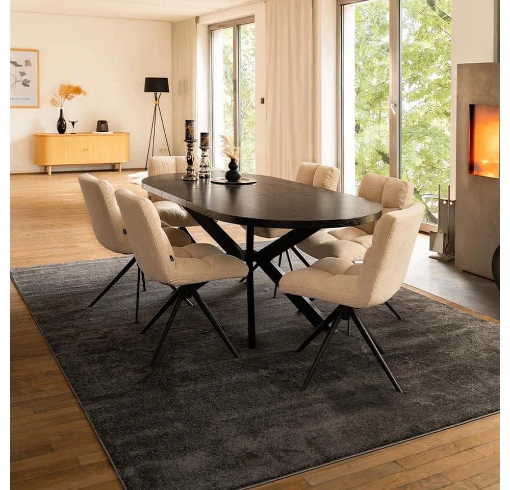 HOME DELUXE Esstisch AVENTI Ausziehbar Dunkelbraun Metallgestell - Bild 3