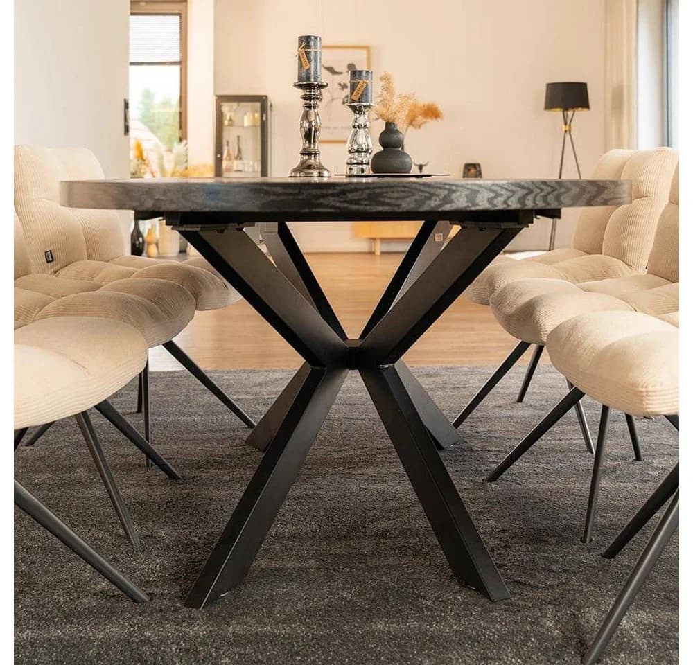 HOME DELUXE Esstisch AVENTI Ausziehbar Dunkelbraun Metallgestell - Bild 4