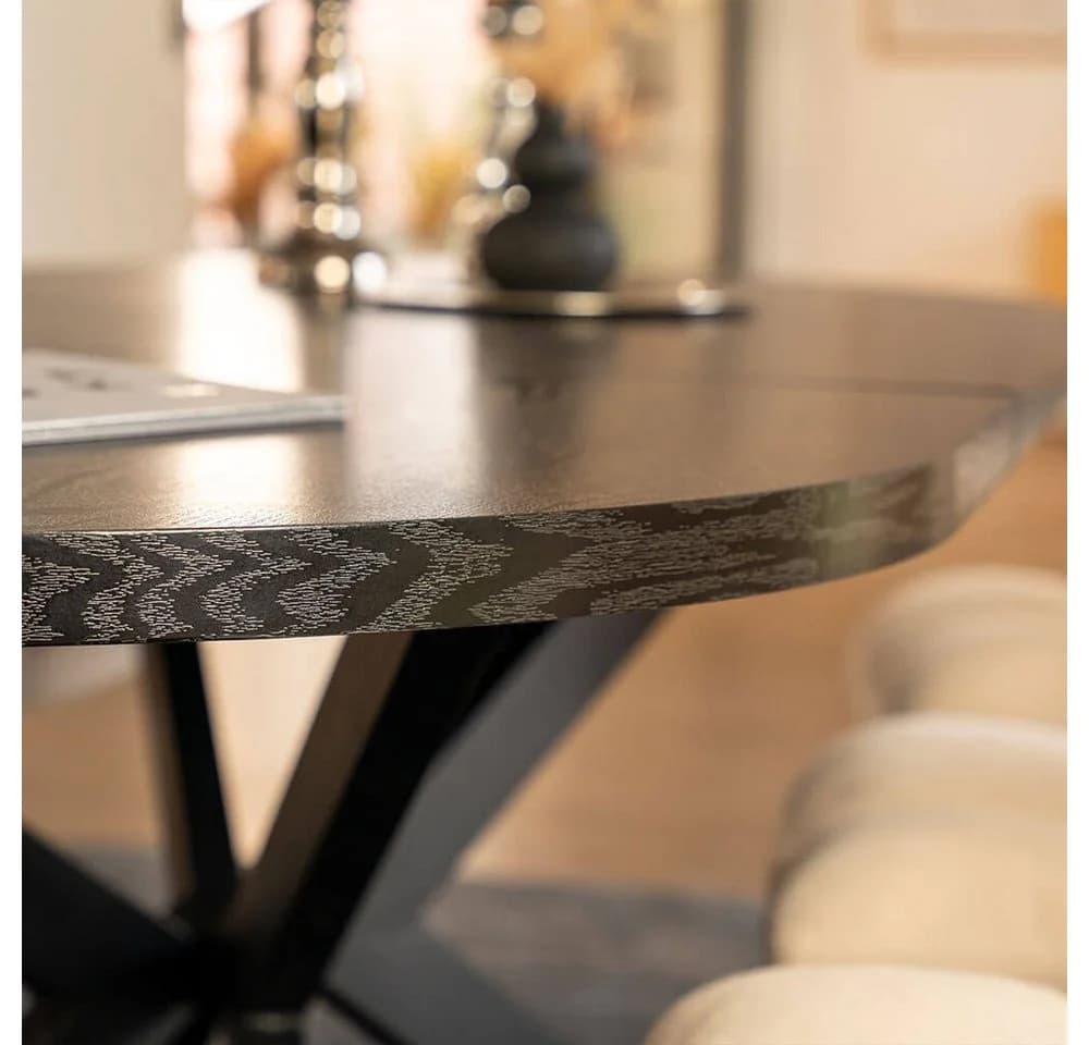 HOME DELUXE Esstisch AVENTI Ausziehbar Dunkelbraun Metallgestell - Bild 5