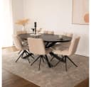 HOME DELUXE Esstisch Oval AVENTIS Light Oak Schwarz Bild 1