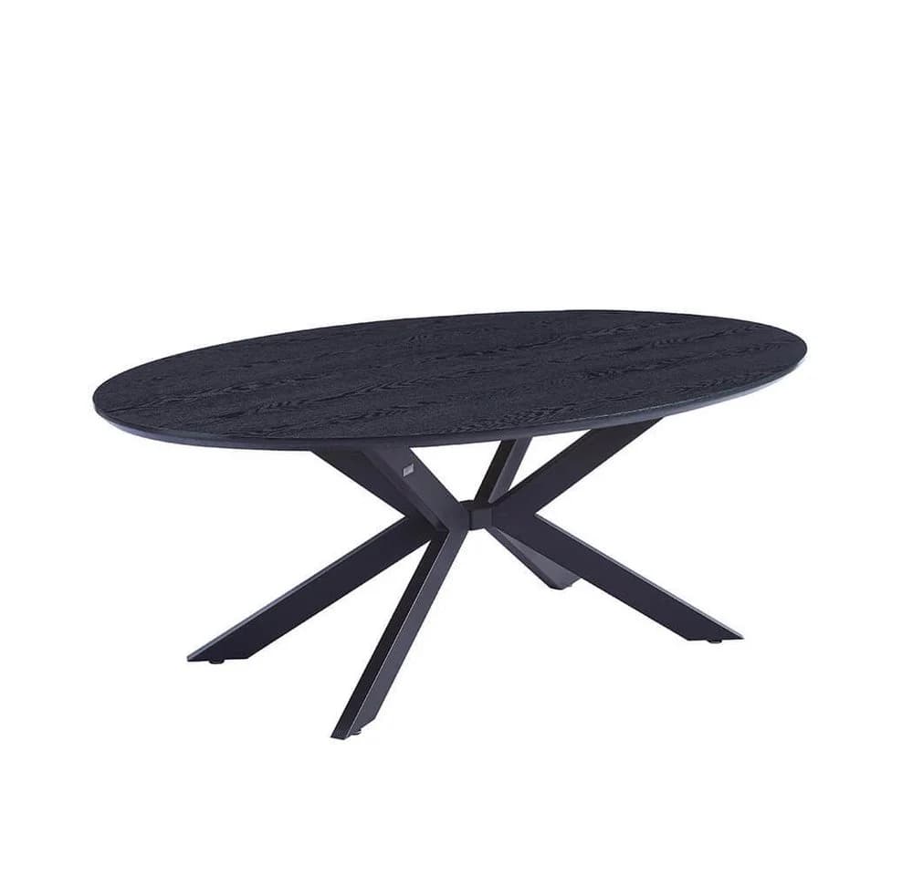 HOME DELUXE Esstisch Oval AVENTIS Light Oak Schwarz - Bild 2