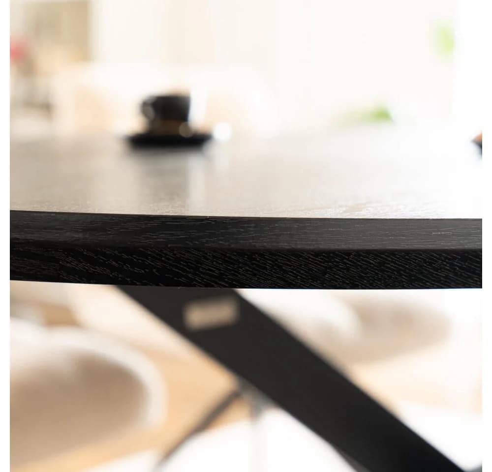 HOME DELUXE Esstisch Oval AVENTIS Light Oak Schwarz - Bild 4