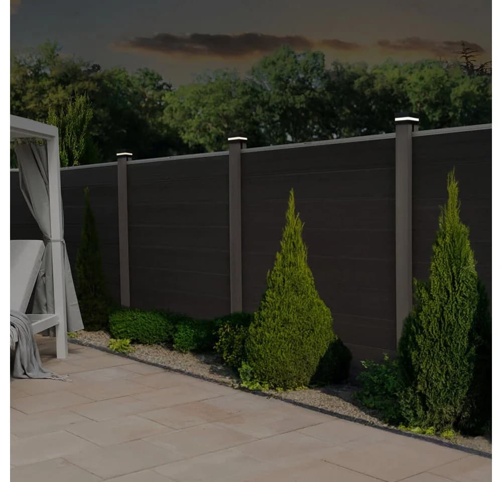HOME DELUXE Pfostenkappe mit Solar LED Beleuchtung Schwarz