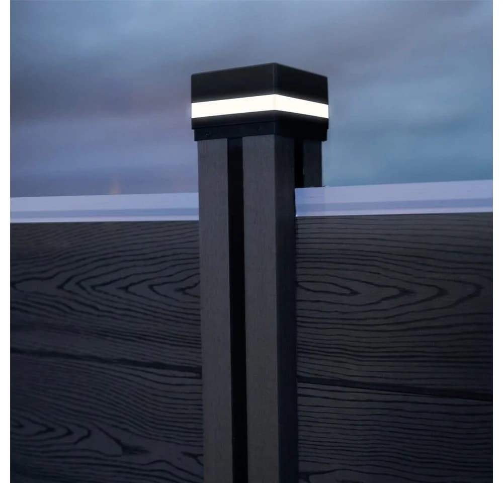 HOME DELUXE Pfostenkappe mit Solar LED Beleuchtung Schwarz - Bild 2
