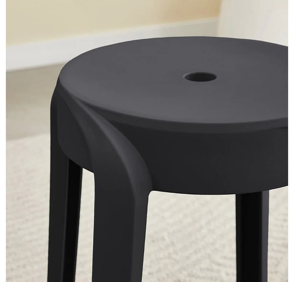 HOME DELUXE Stapelhocker NIVO 6er Set Schwarz Polypropylen - Bild 3