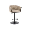 HOME DELUXE Barhocker SAMIR - Höhenverstellbar, Polyester-Samt, Schwarz Bild 2