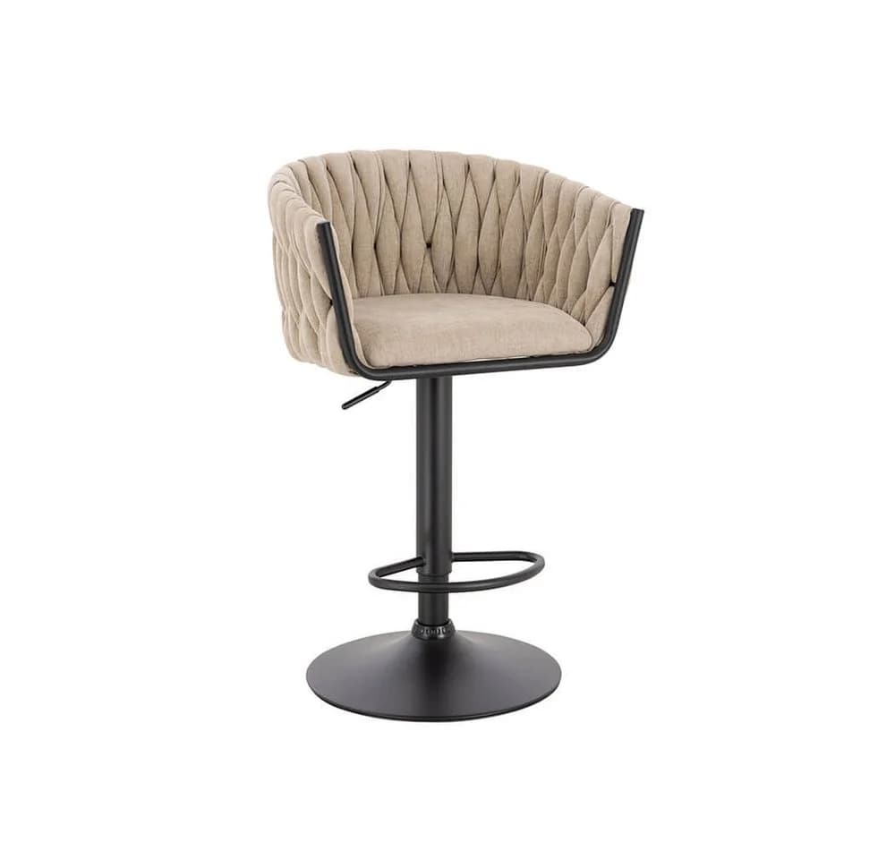 HOME DELUXE Barhocker SAMIR - Höhenverstellbar, Polyester-Samt, Schwarz - Bild 2