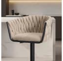 HOME DELUXE Barhocker SAMIR - Höhenverstellbar, Polyester-Samt, Schwarz Bild 3