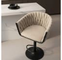 HOME DELUXE Barhocker SAMIR - Höhenverstellbar, Polyester-Samt, Schwarz Bild 4