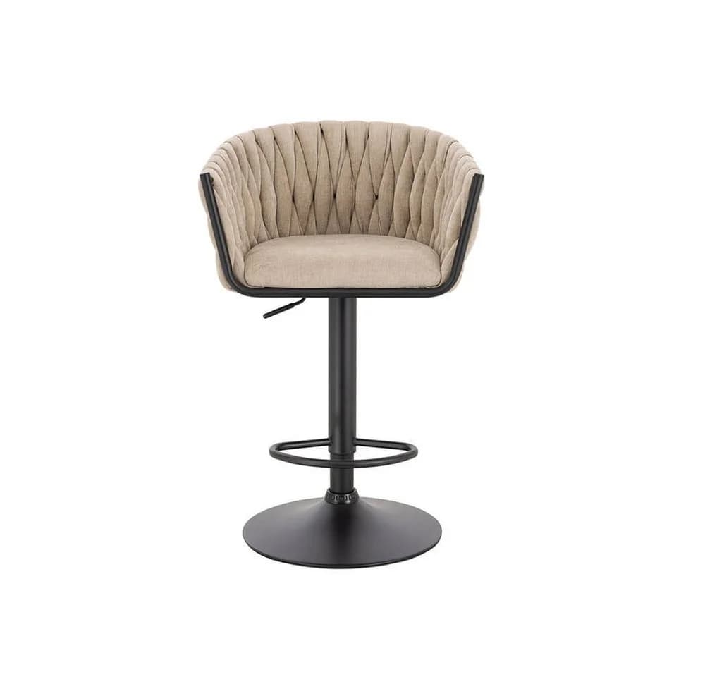 HOME DELUXE Barhocker SAMIR - Höhenverstellbar, Polyester-Samt, Schwarz - Bild 5