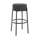 HOME DELUXE Barhocker OLIN Teddy-Bouclé Bezug Anthrazit Bild 3