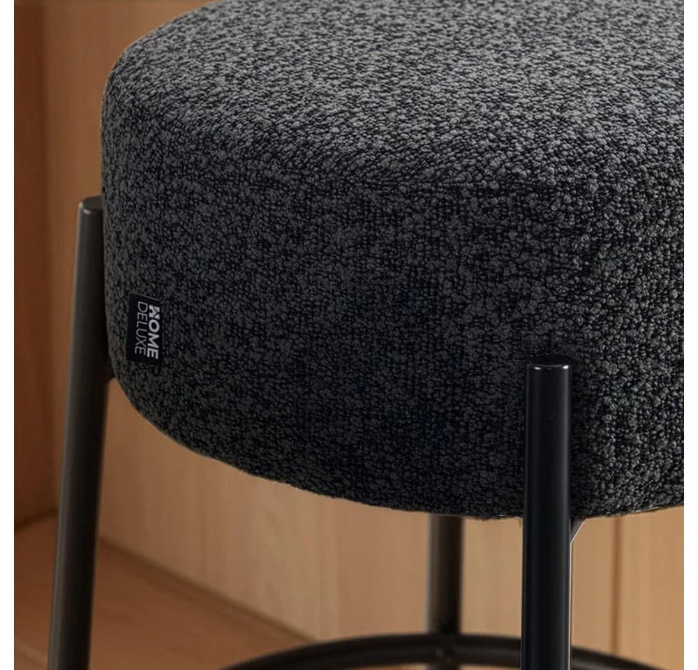 HOME DELUXE Barhocker OLIN Teddy-Bouclé Bezug Anthrazit - Bild 4