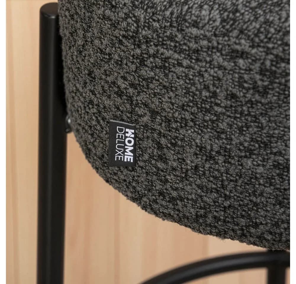 HOME DELUXE Barhocker OLIN Teddy-Bouclé Bezug Anthrazit - Bild 5